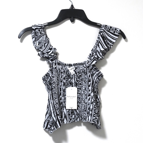 NWT Kiwi + Punch Girls Large Black & White Aztec Tank - Picture 1 of 7